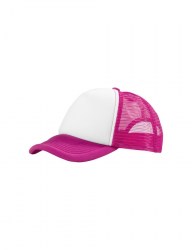 Πεντάφυλλο καπέλο με δίχτυ - Trucker ροζ-λευκό